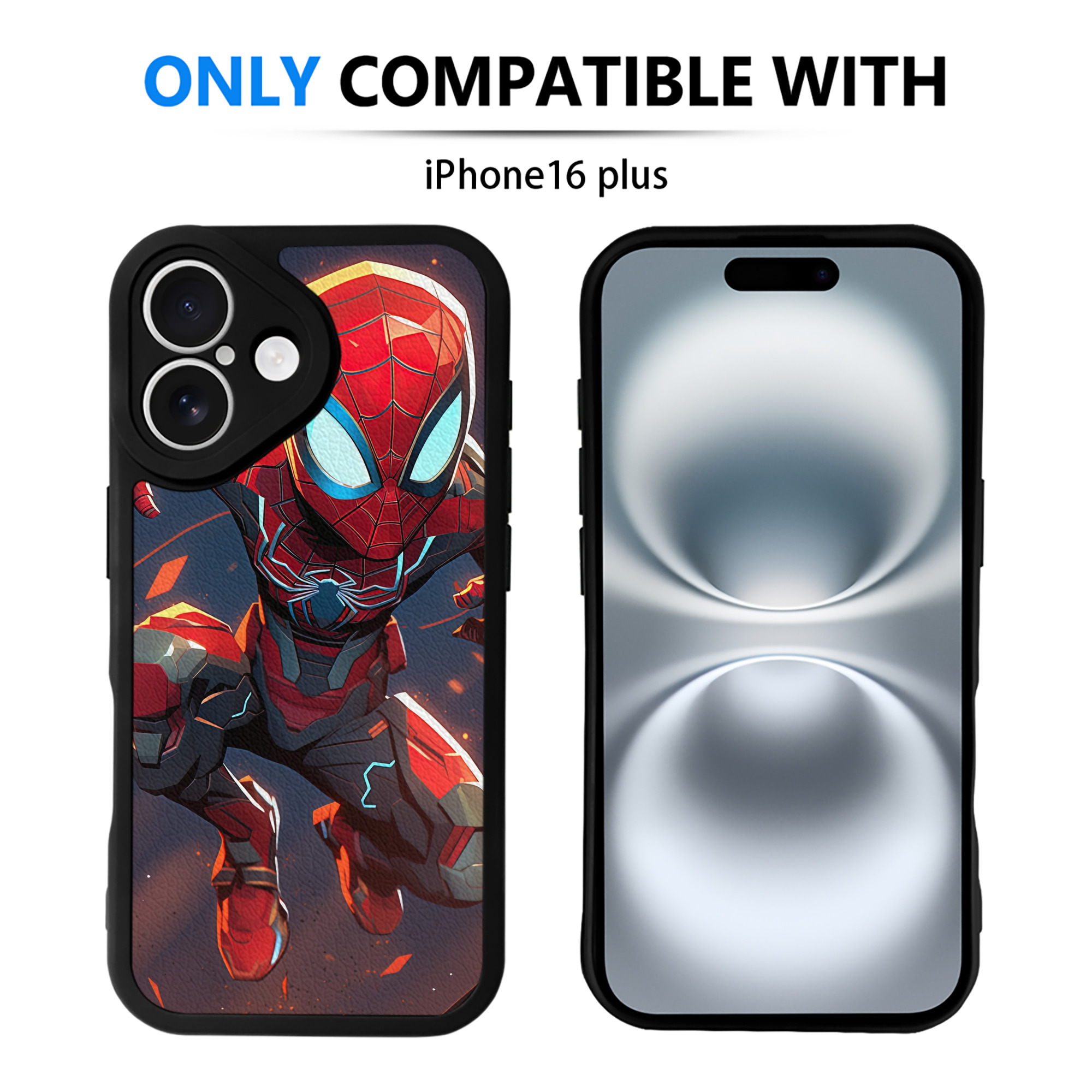 Spider Man スパイダーマン 【iPhone 16シリーズ対応】シリコンスマホケース（レザー調） 材質：シリコン